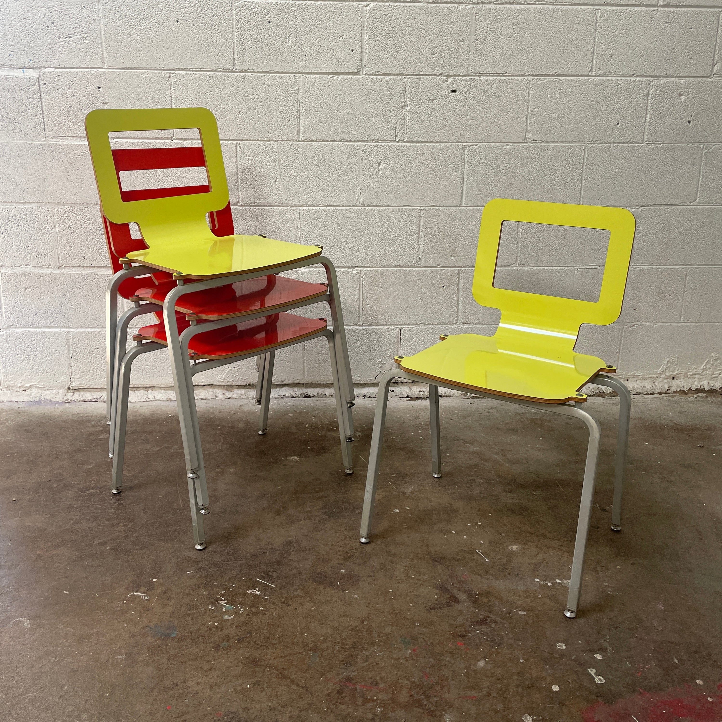 Plywood and Melamine Chairs (Set)