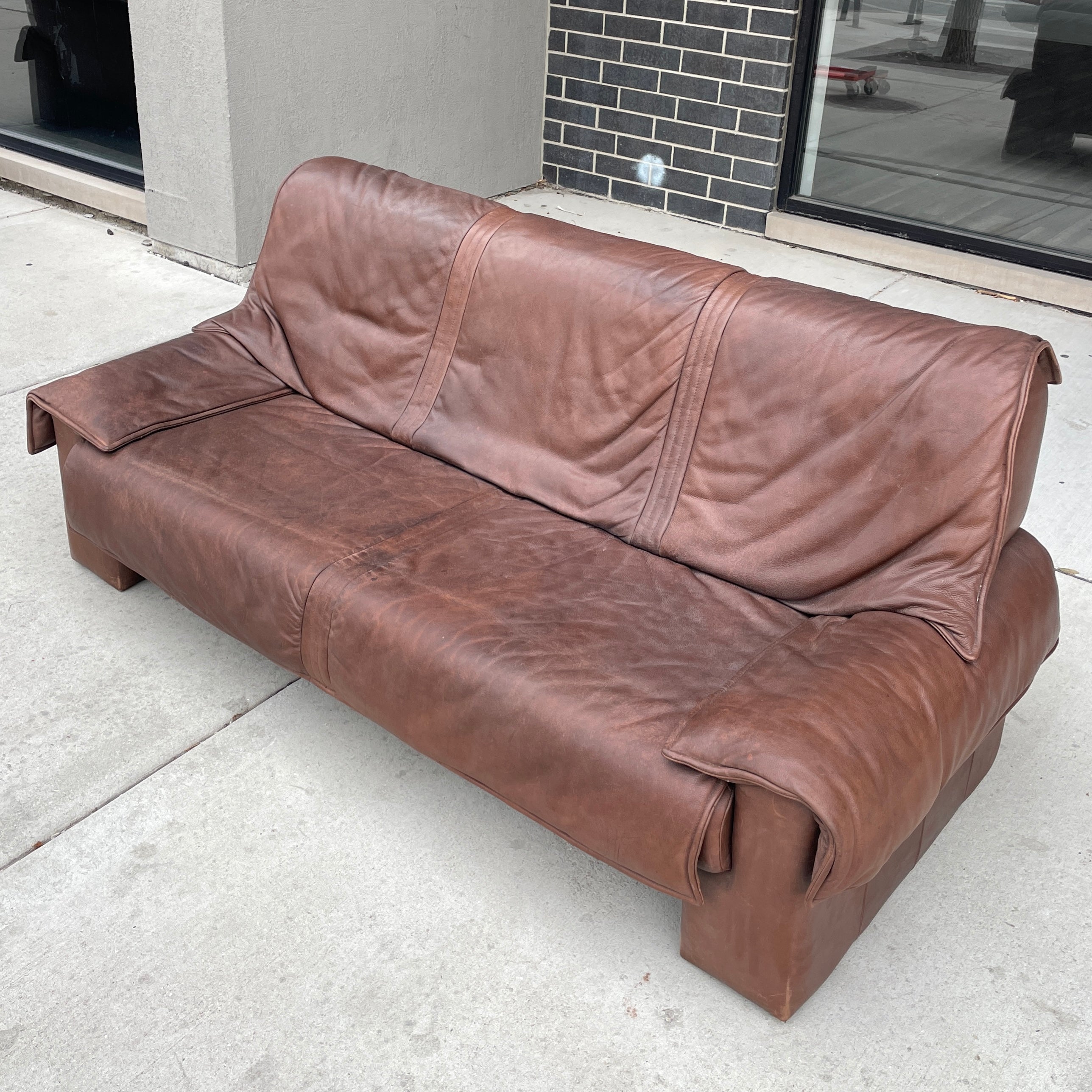 Vintage German Leather Sofa