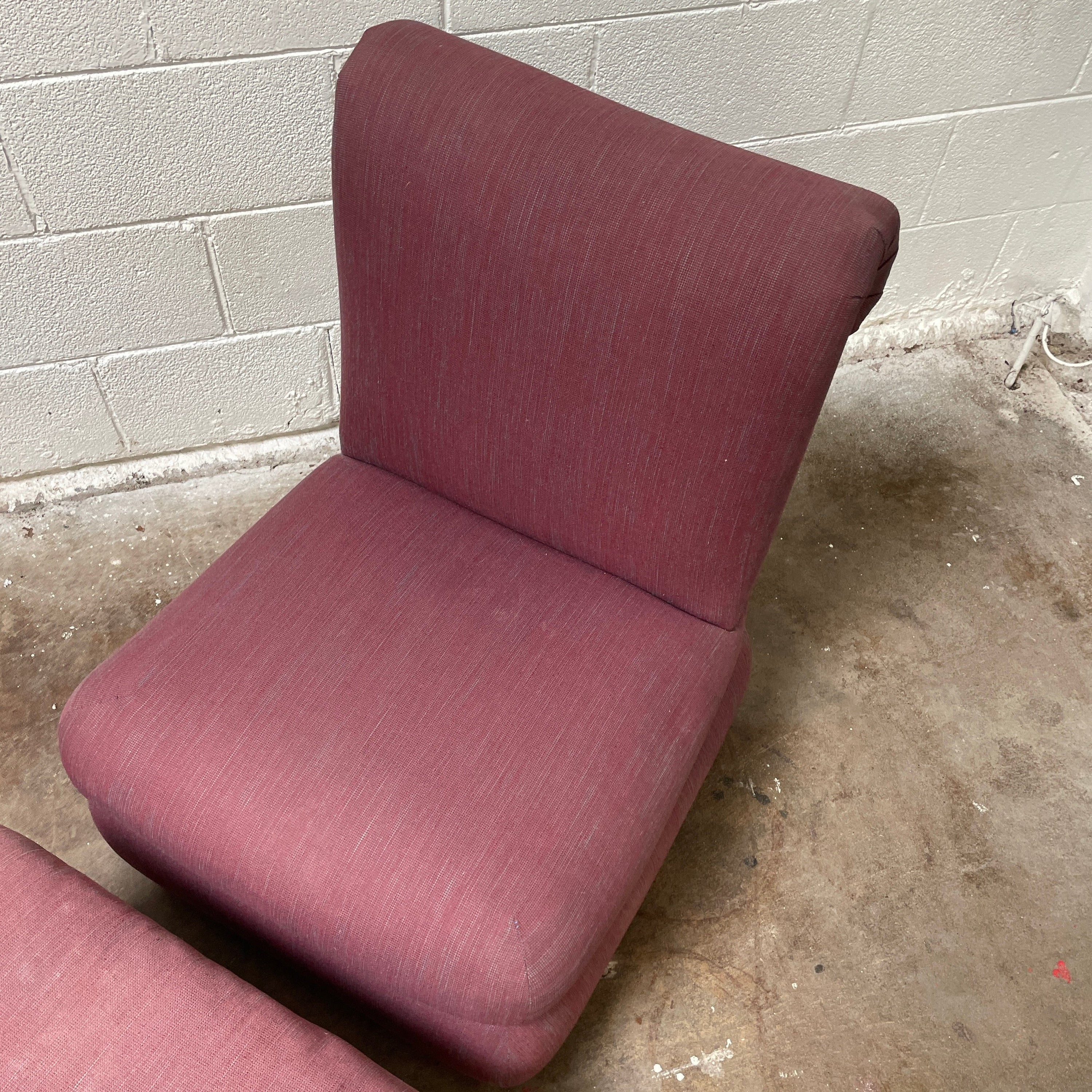 Postmodern Upholstered Chair + Ottoman