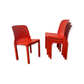 Selene Stacking Chairs by Vico Magistretti for Artemide in Orange (Set)