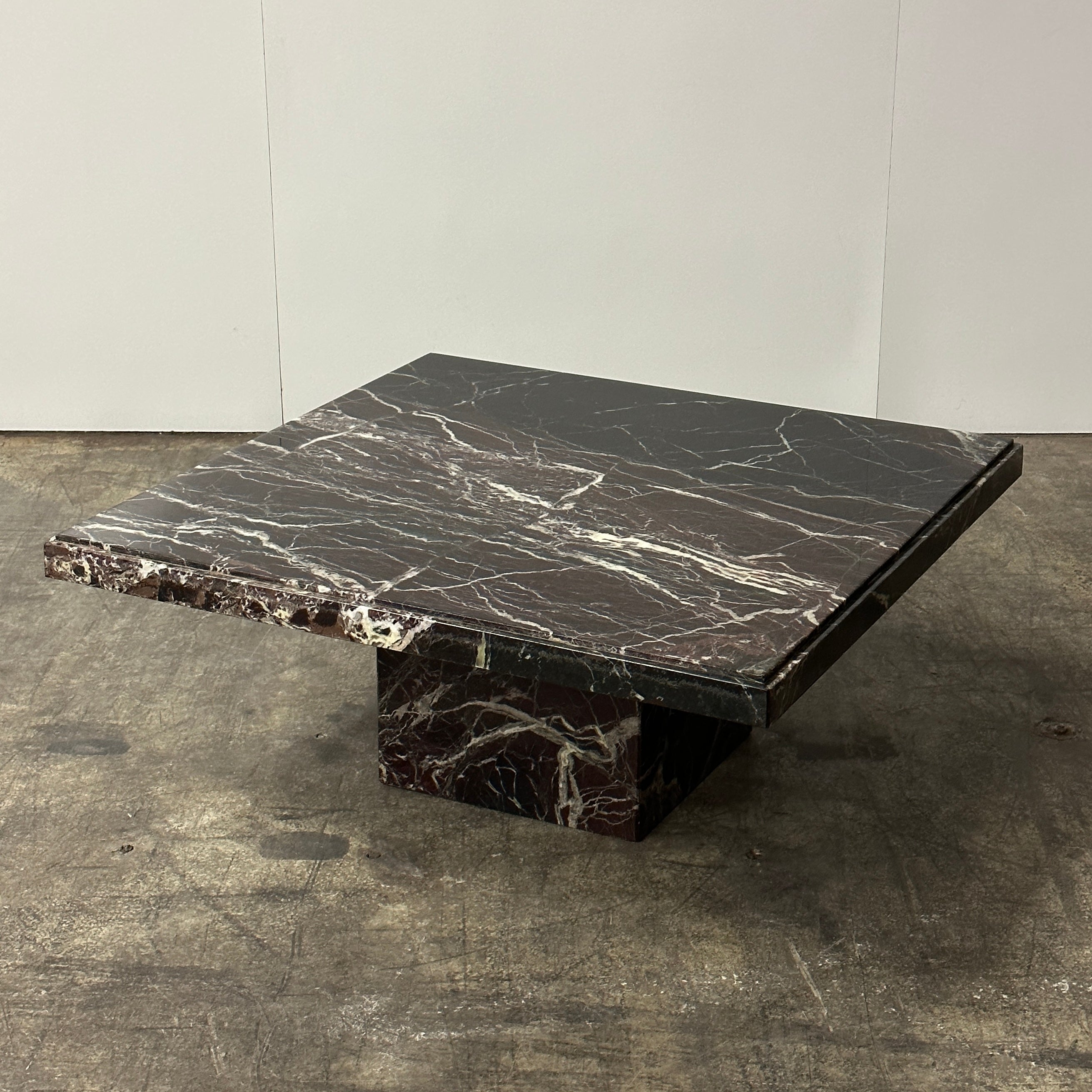 Italian Rosso Levanto Marble Coffee Table