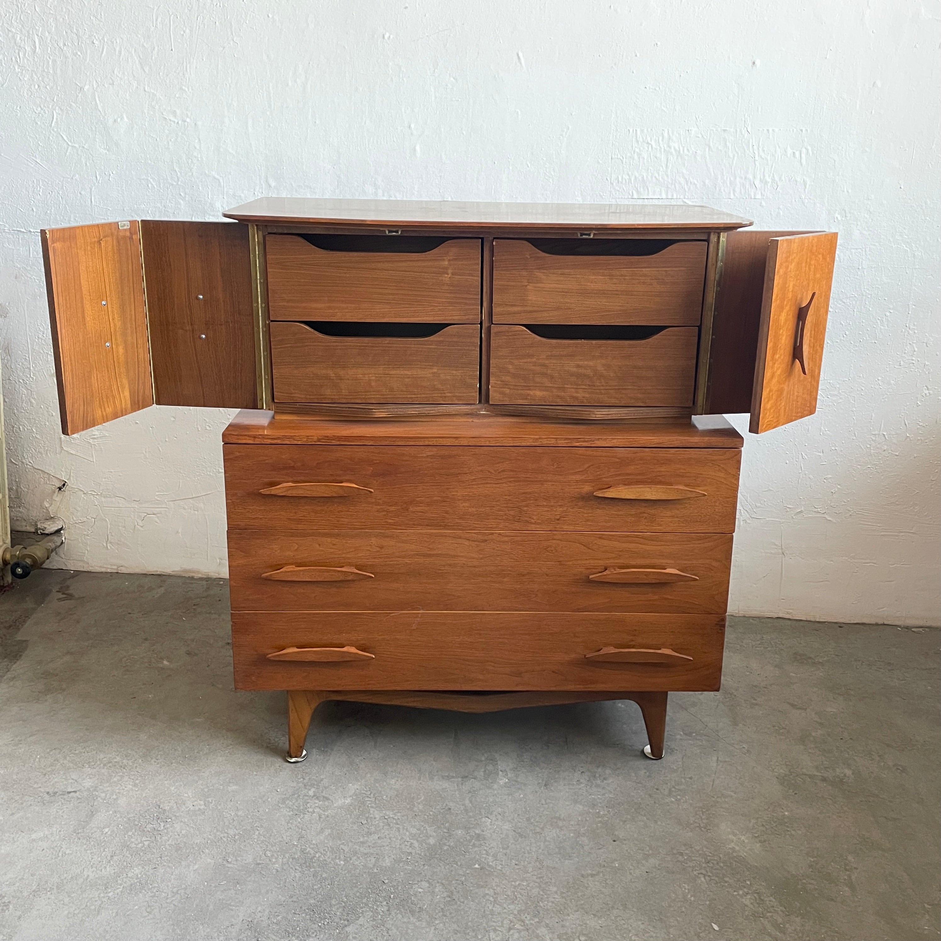 Danish Walnut Tallboy Dresser