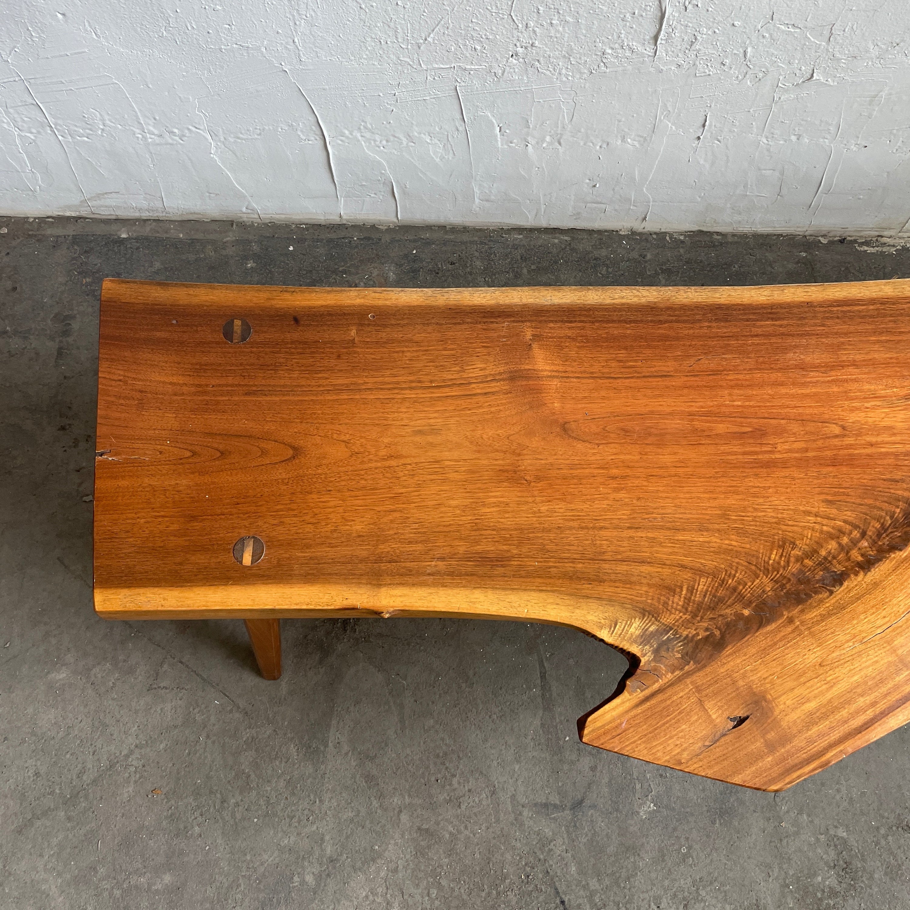 Raw Edge Walnut Slab Bench/Coffee Table