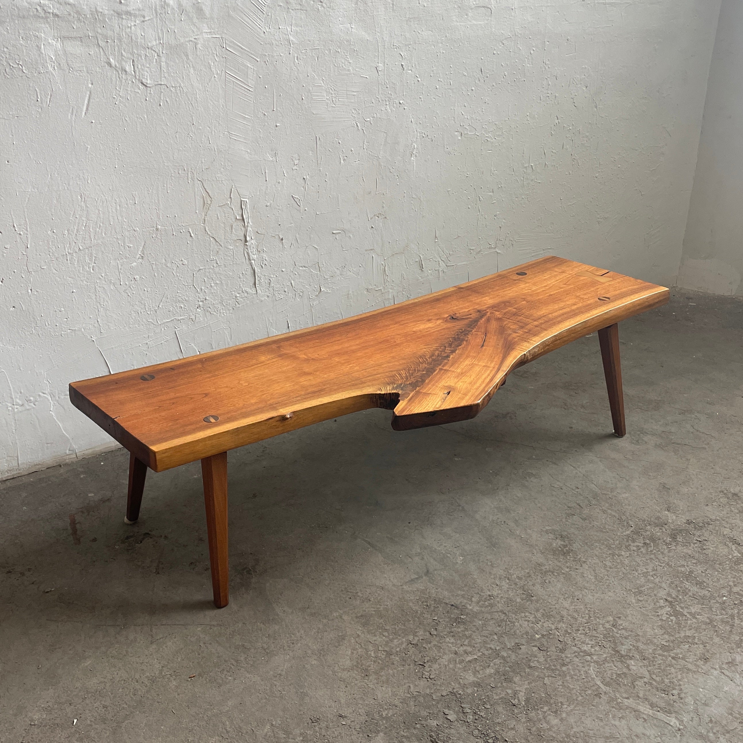 Raw Edge Walnut Slab Bench/Coffee Table