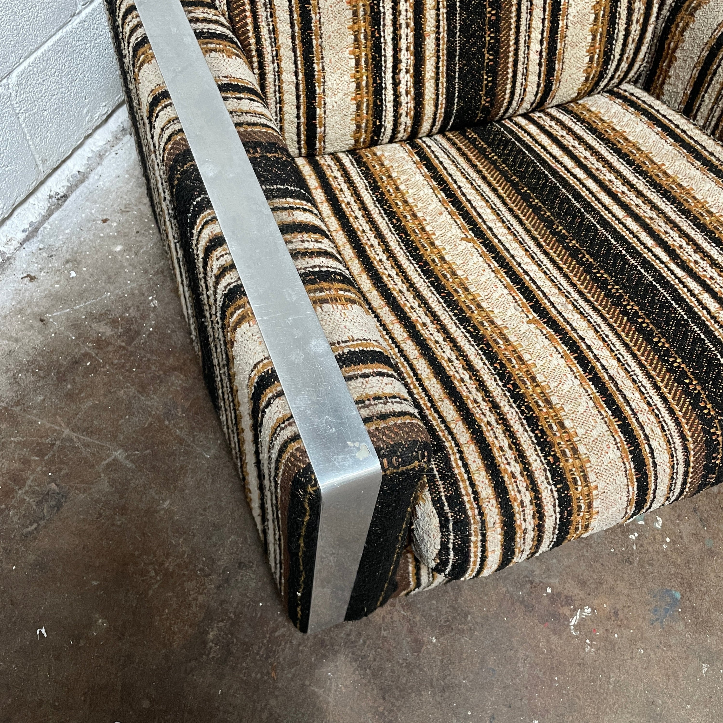 Chrome Plated Striped Armchair