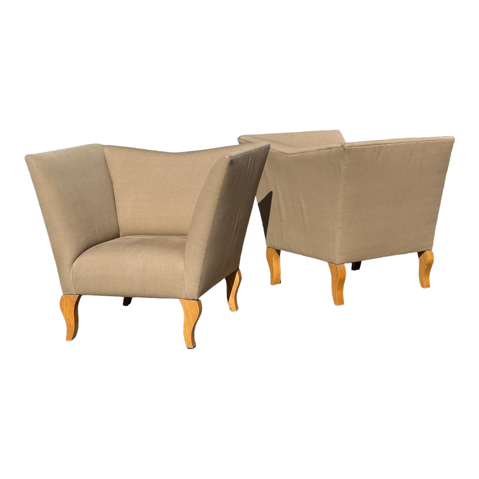 Oversized Accent Chairs with Sculptural Legs