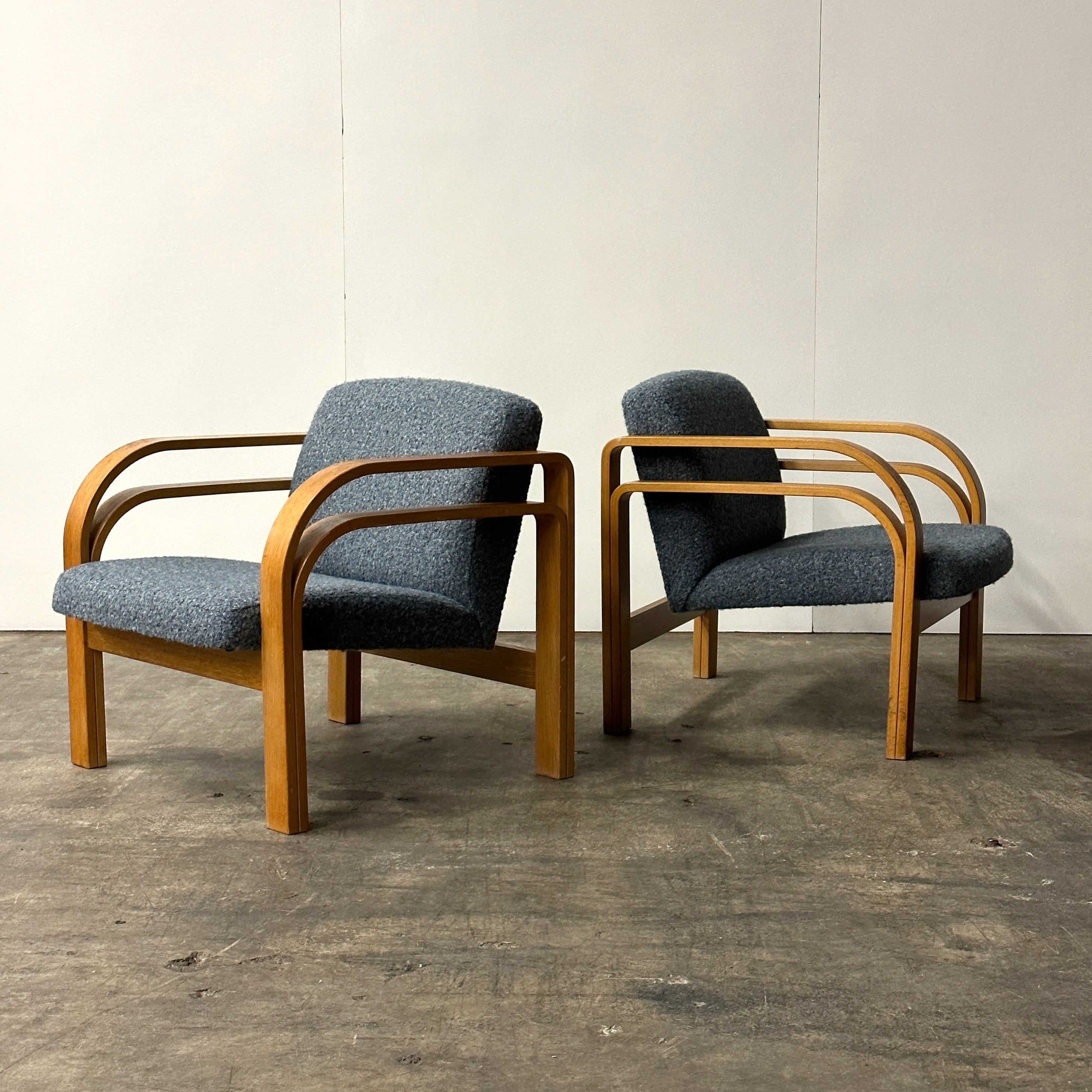 Bentwood Sculptural Chairs in Lambchop Boucle