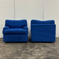 Postmodern Swivel Chair in Blue Microsuede by Directional