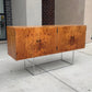 Floating Burlwood Credenza/Sideboard by Milo Baughman