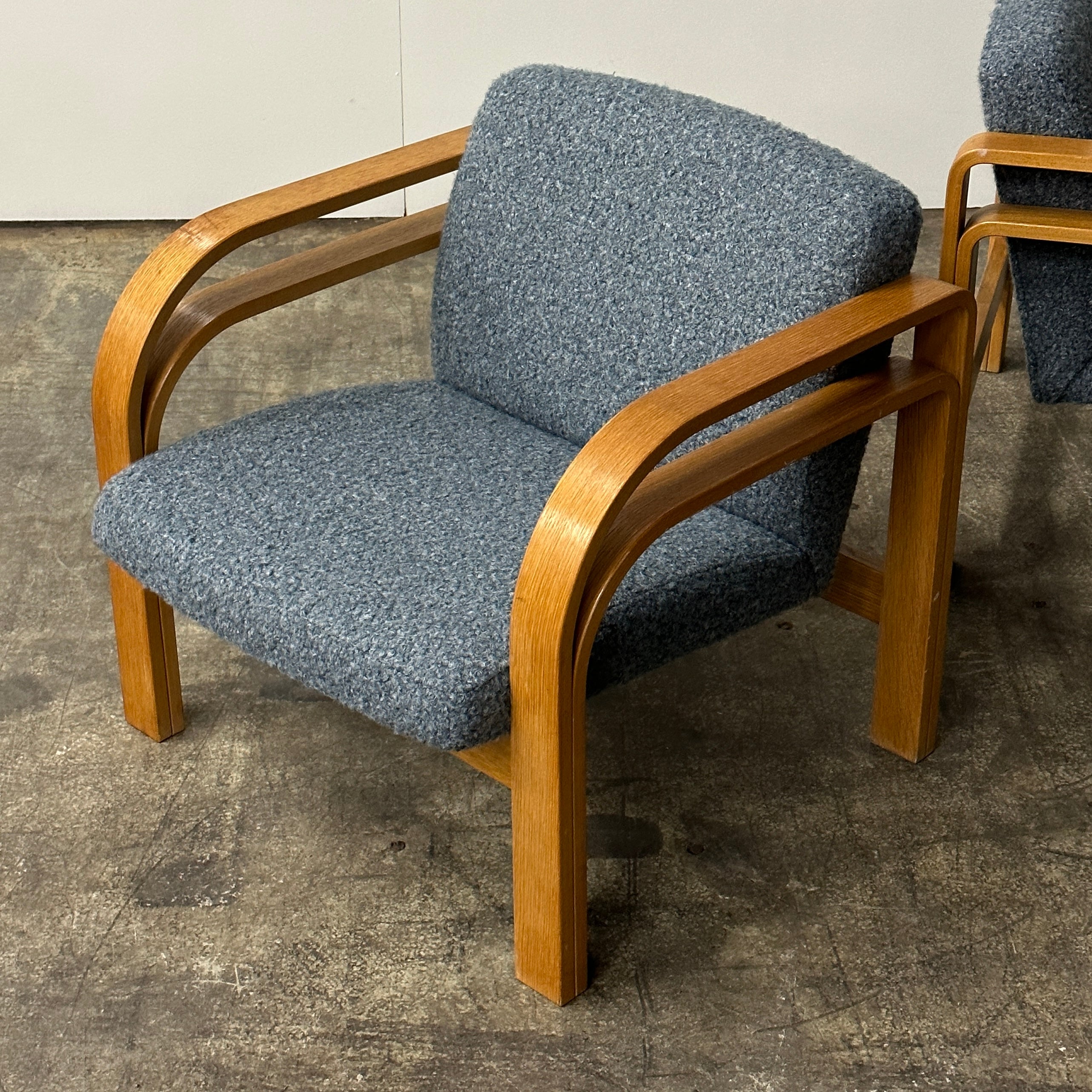 Bentwood Sculptural Chairs in Lambchop Boucle