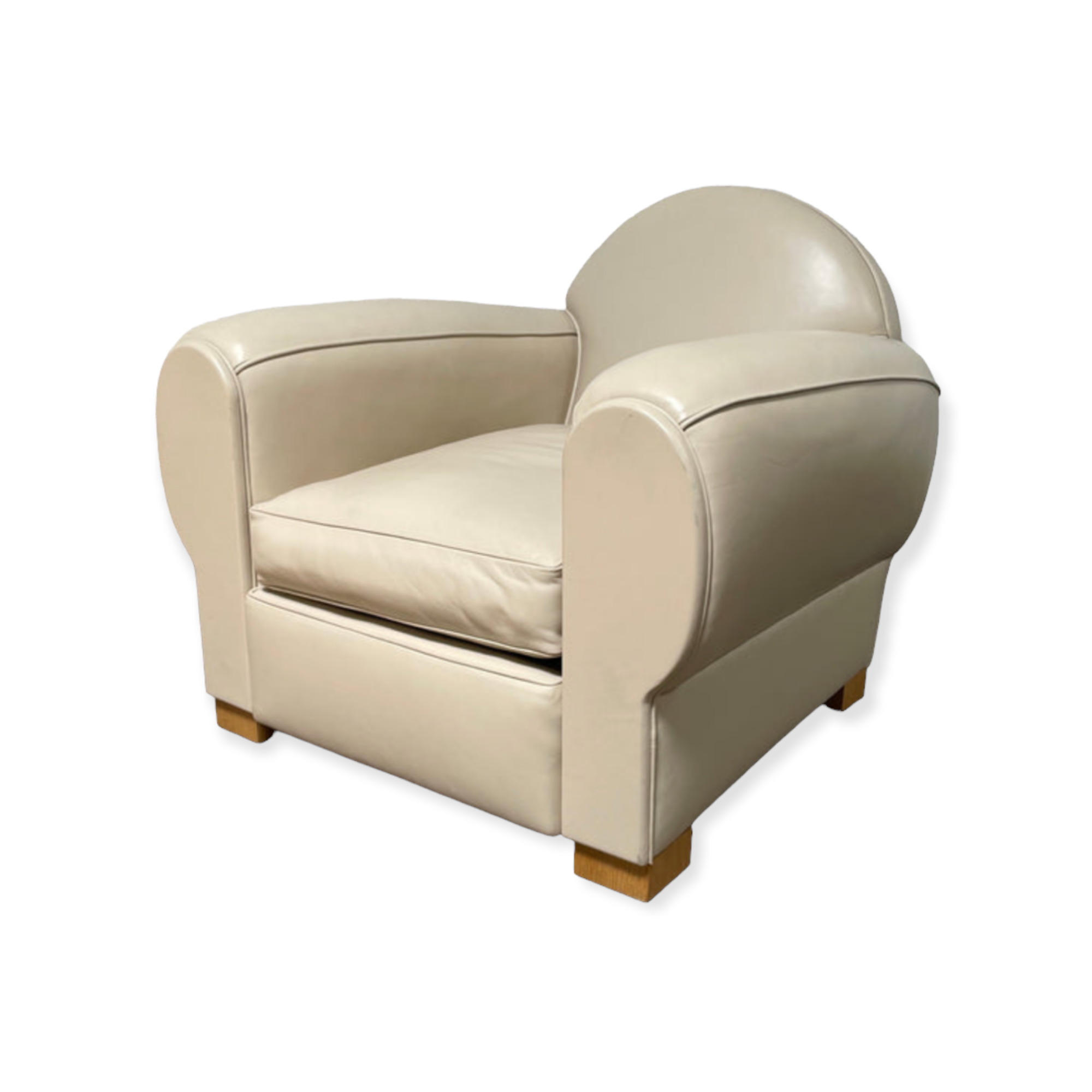 French Art Deco Leather Lounge Chair