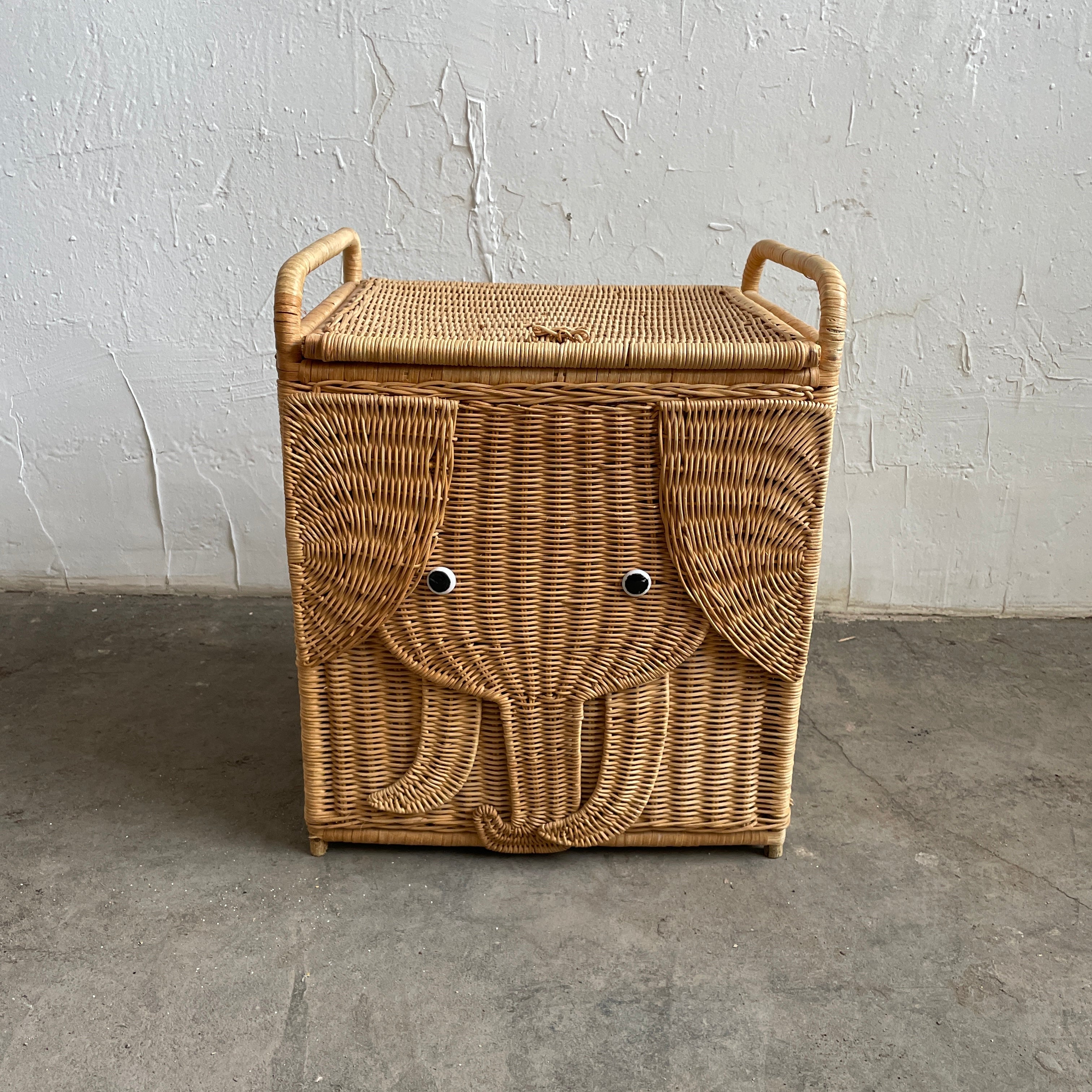 Rattan Elephant Clothes Hamper – spotexclamationpoint