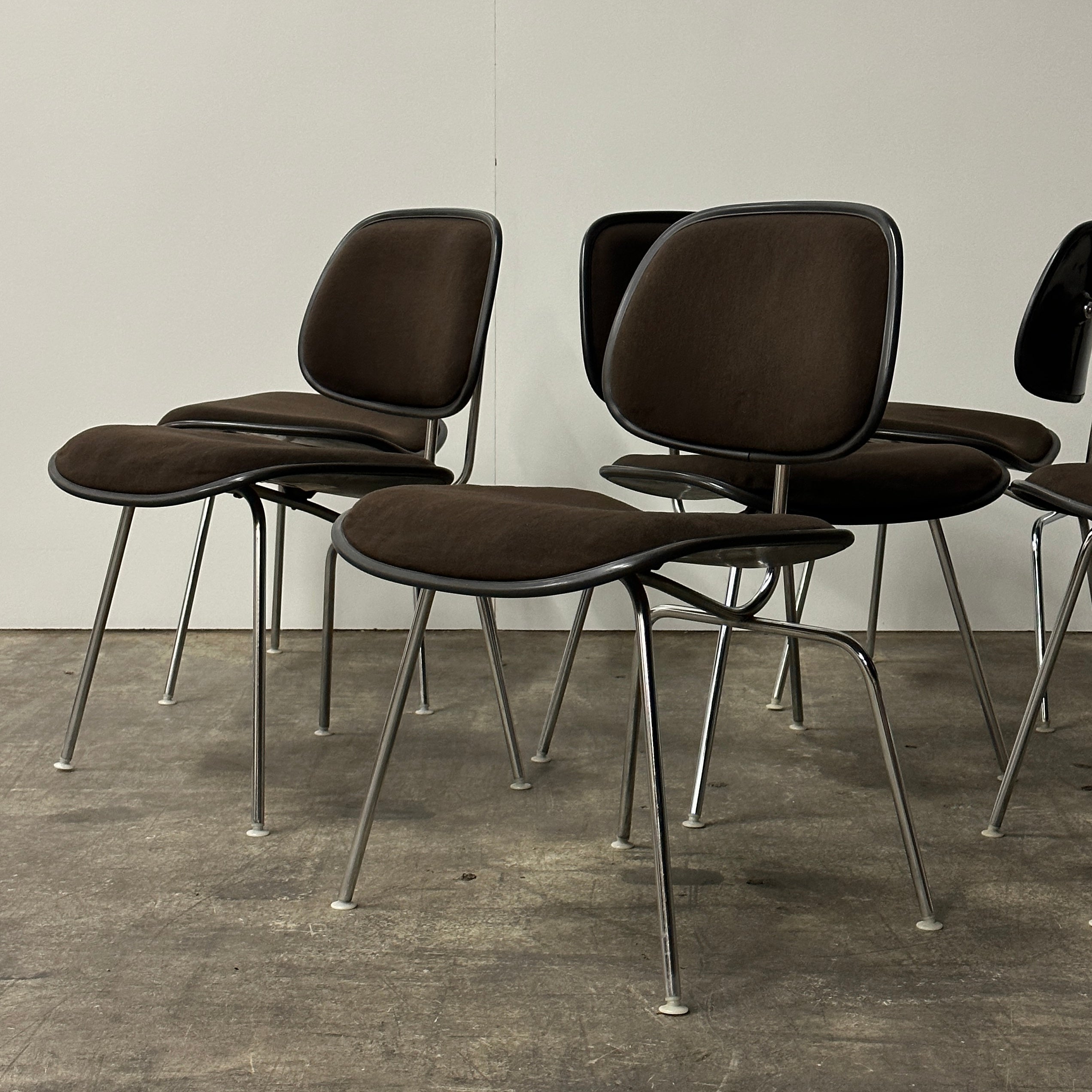 Set of Six Upholstered DCM Chairs by Charles & Ray Eames for Herman Miller