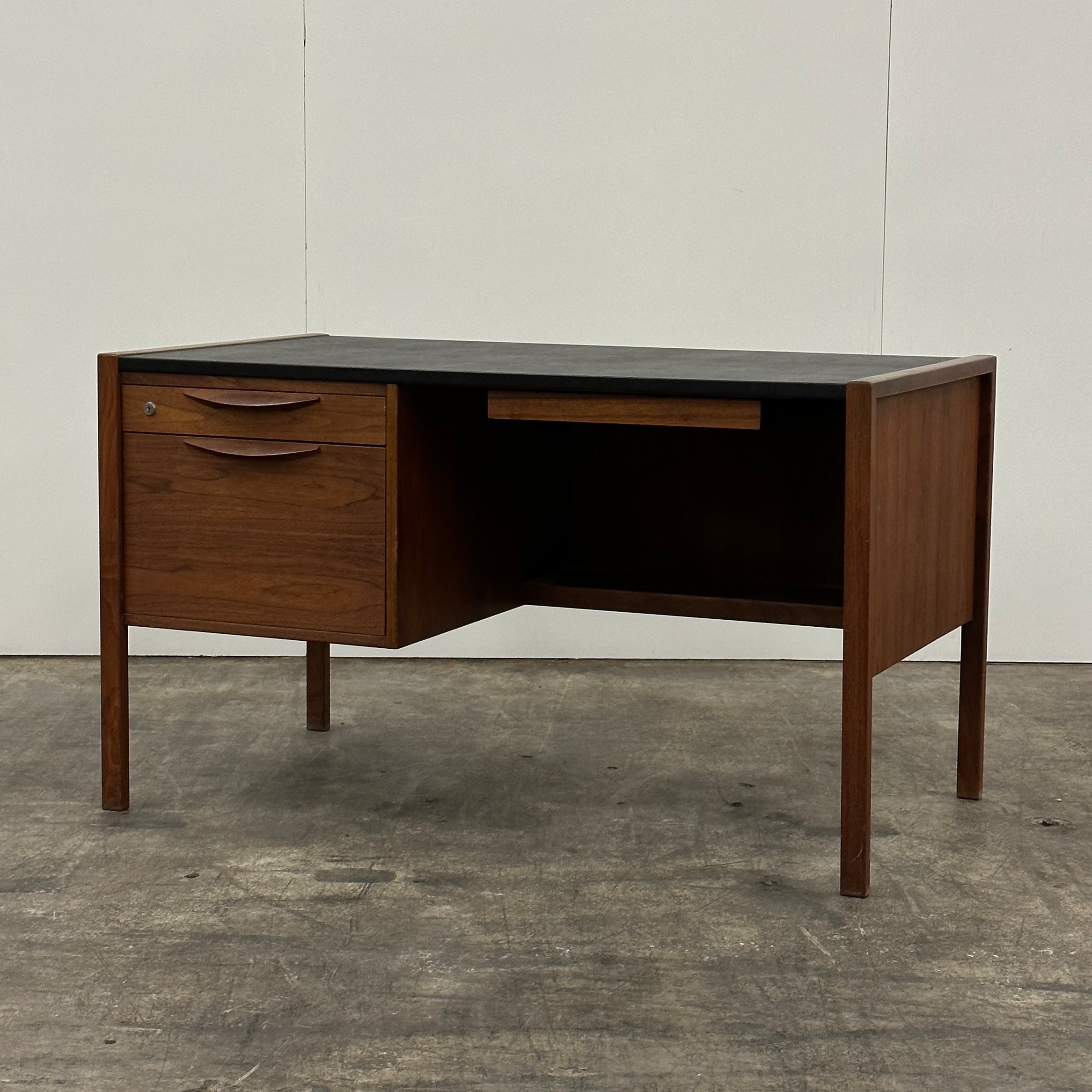 Leather/Walnut Desk by Jens Risom