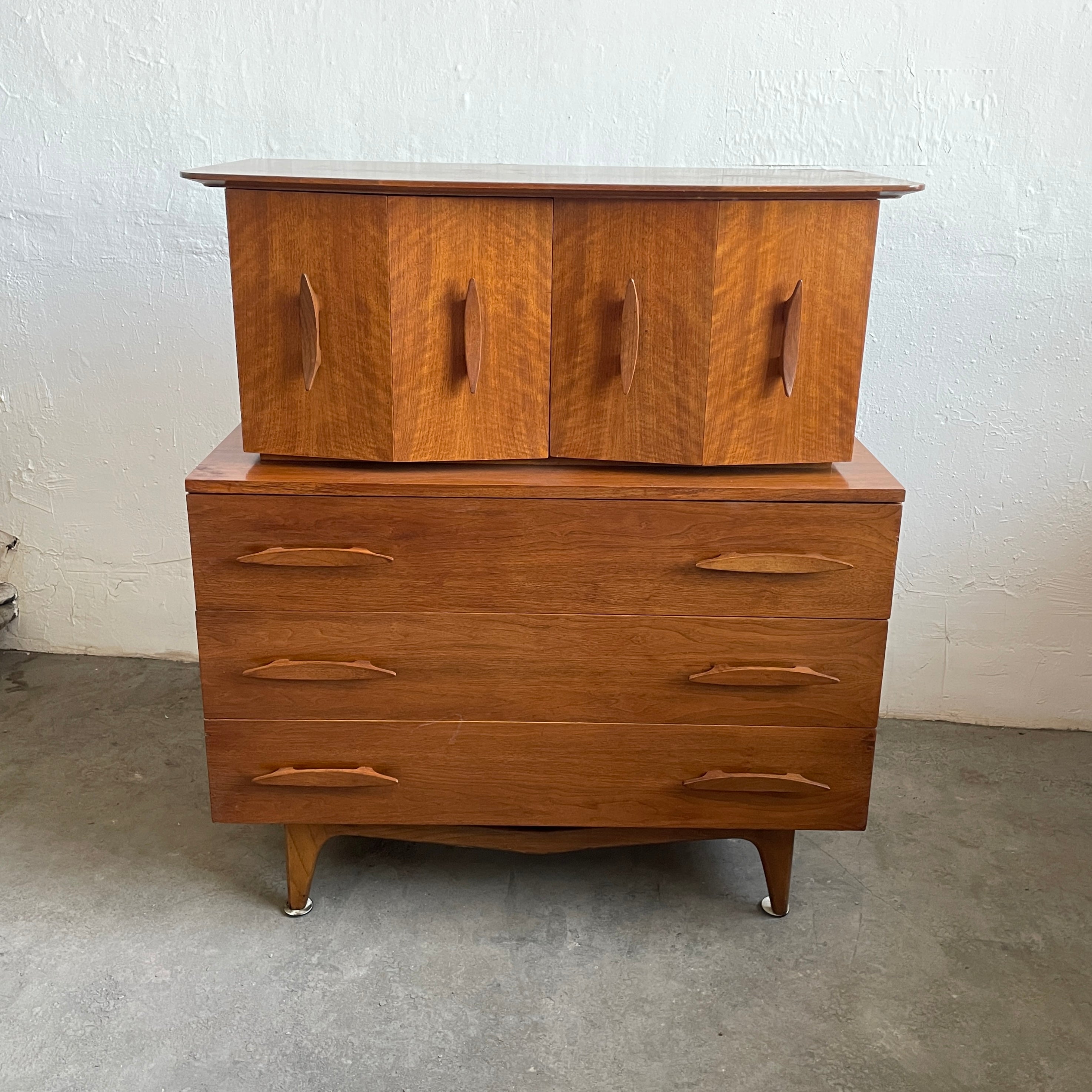 Danish Walnut Tallboy Dresser