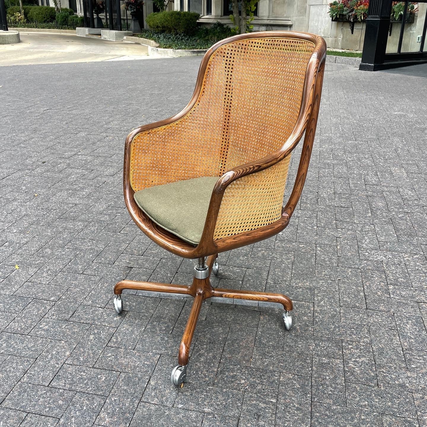 Caned Swivel Chair by Ward Bennett