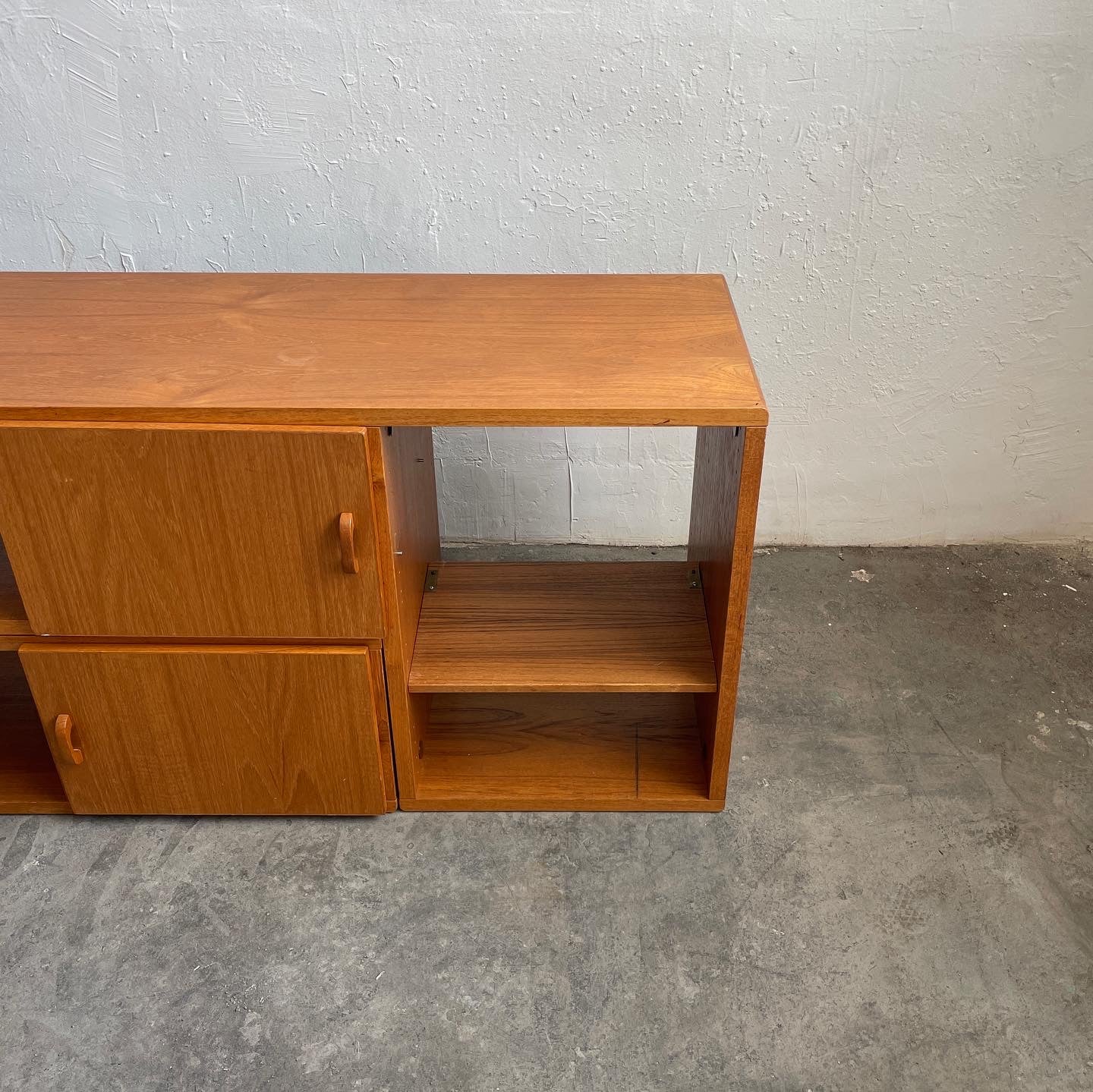 Danish Teak Two Piece Media Cabinet/Credenza