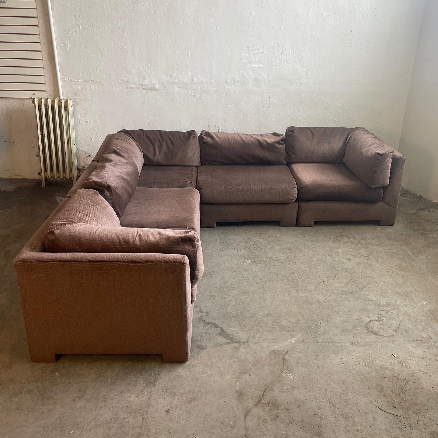 Five-Piece Modular Sectional in Rose/Brown