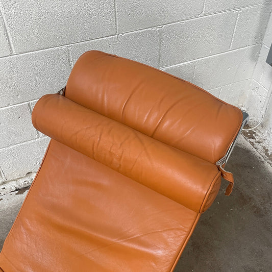 Leather LC4 Style Chaise in Caramel