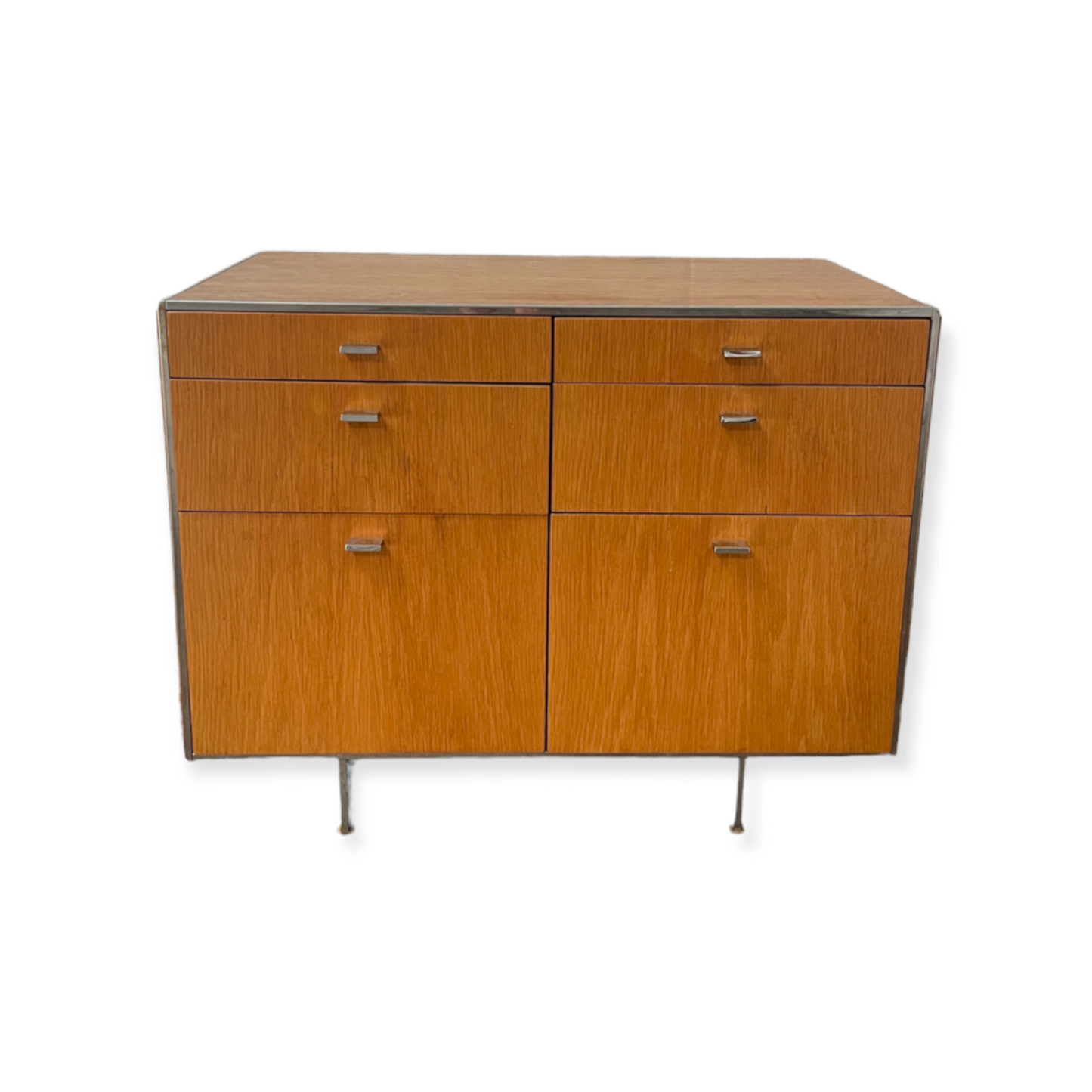 Davis Allen Oak/Chrome Side Cabinet