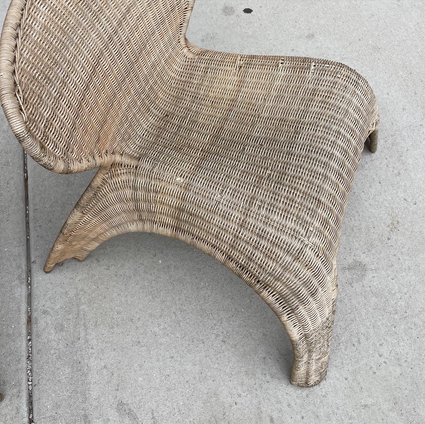 Sculptural Wicker Lounge Chairs by Ikea