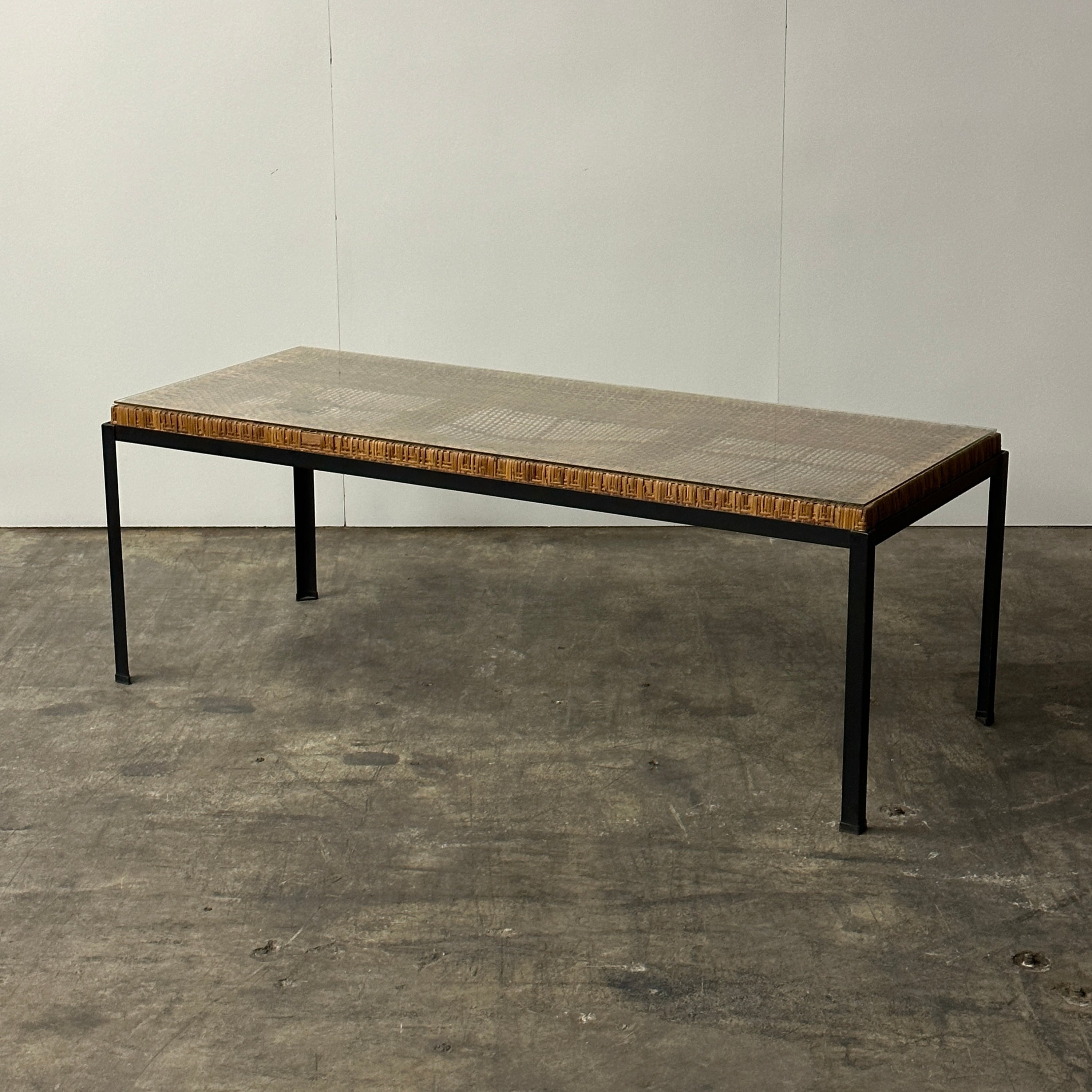 Vintage Rattan Dining Table/Desk by Danny Ho Fong for Tropi-Cal