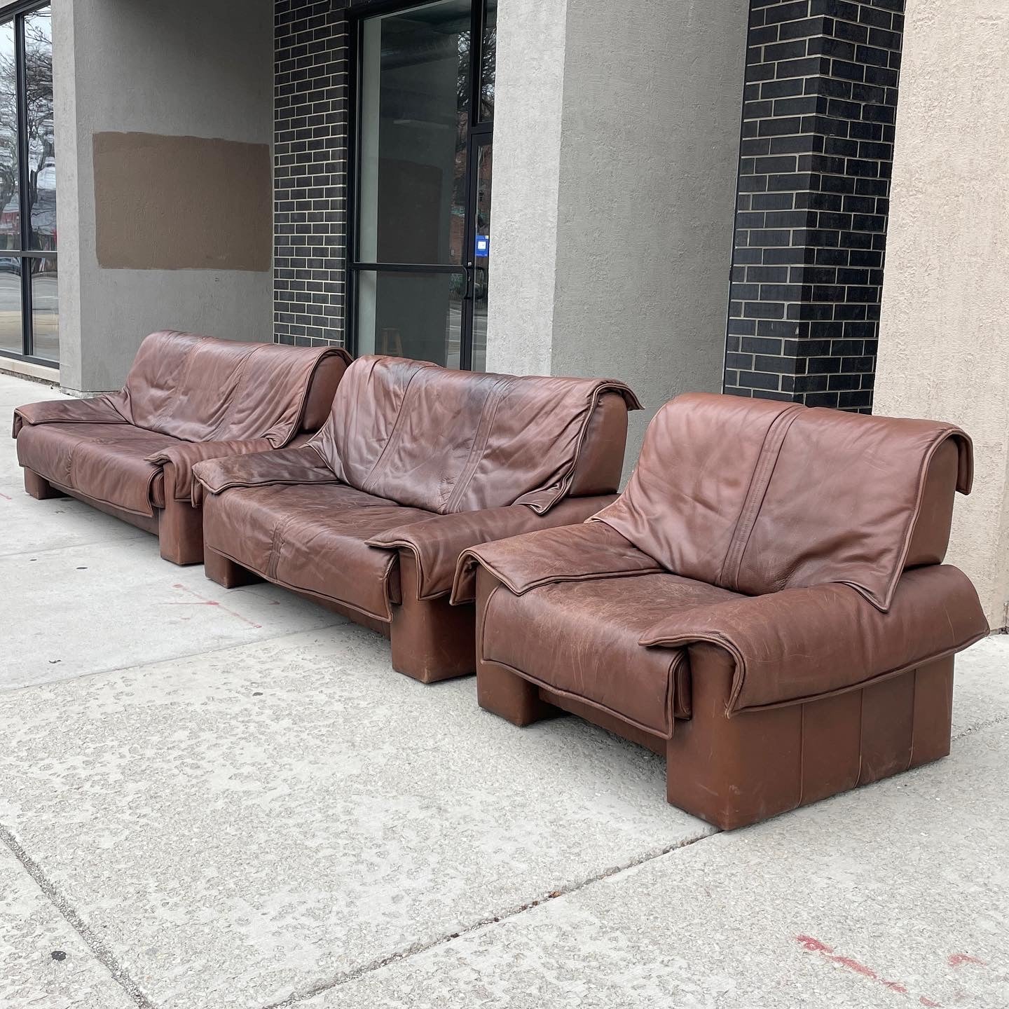 Vintage German Leather Sofa