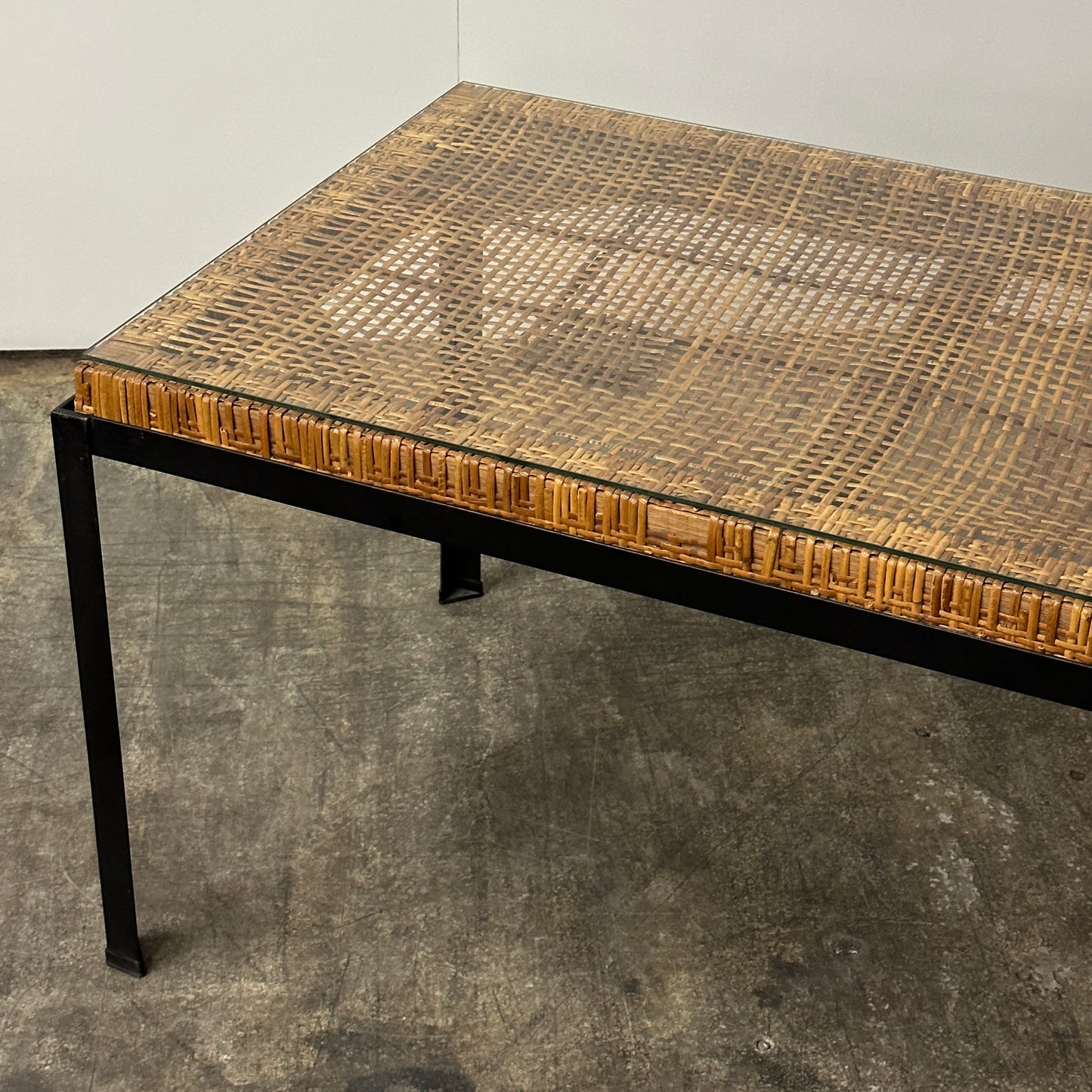 Vintage Rattan Dining Table/Desk by Danny Ho Fong for Tropi-Cal
