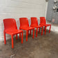Selene Stacking Chairs by Vico Magistretti for Artemide in Orange (Set)